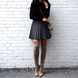 *SOLD* J Crew Faux Leather Pleated Skirt